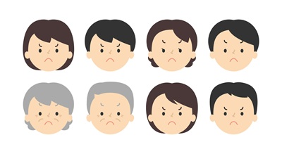 いろいろな世代の顔のイラスト画像